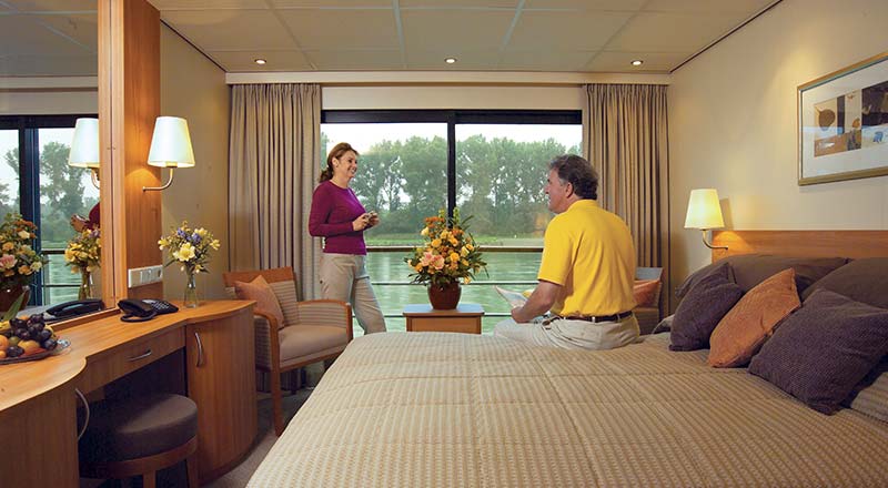 Couple inside stateroom