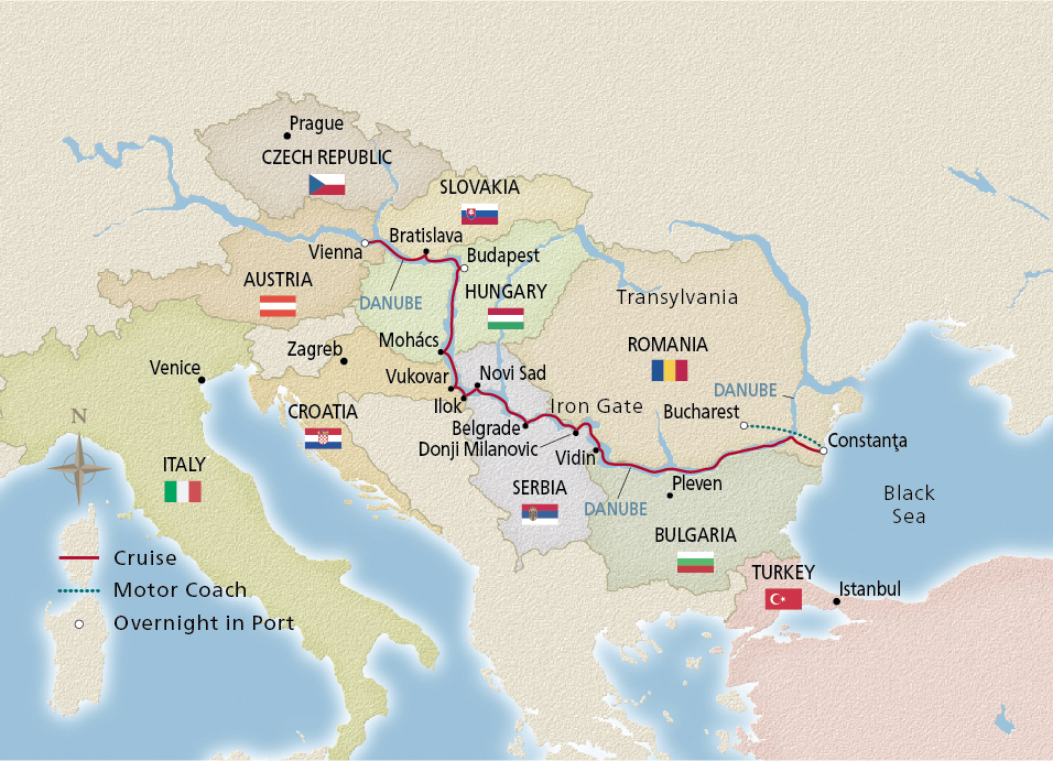 Map of Capitals of Eastern Europe itinerary