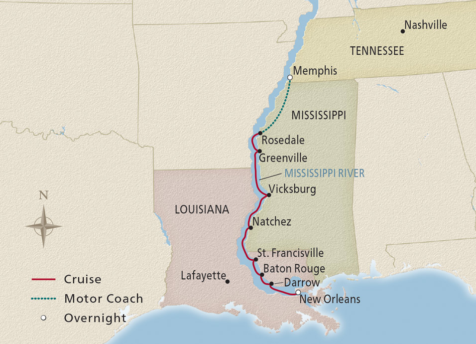 Map of the Heart of the Delta 2024 itinerary