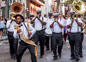 Street band on parade in New Orleans