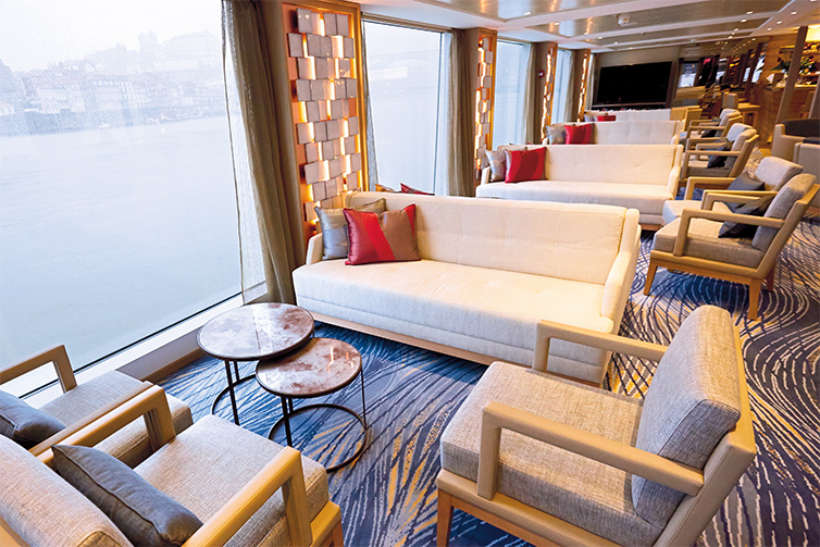 The Observation Lounge on a Viking river ship