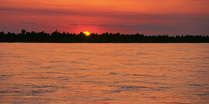 Mississippi River at sundown