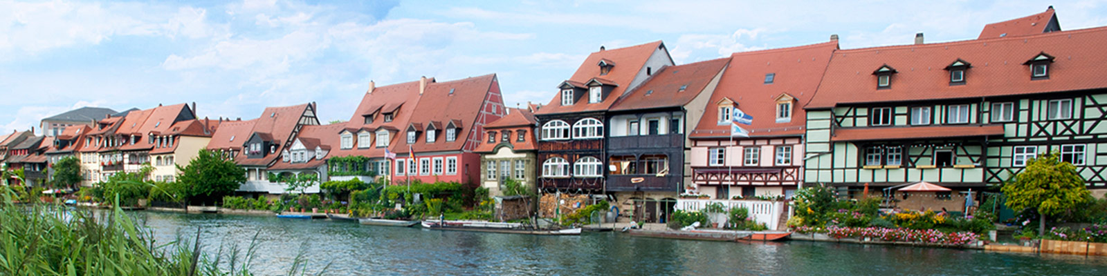Houses lining canal in Germany