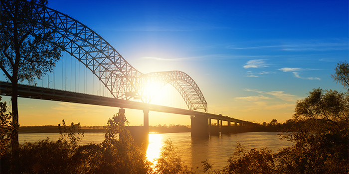 Bridge at sunset, Memphis