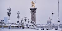 Alexander Bridge covered in snow