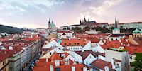 Rooftop panorama view, Prague